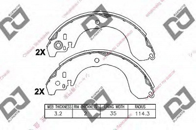 DJ PARTS bs1411 -  Комплект тормозных колодок